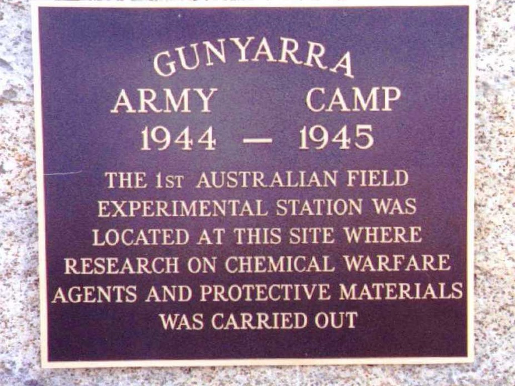 Gunyarra Army Camp Memorial - plaque detail