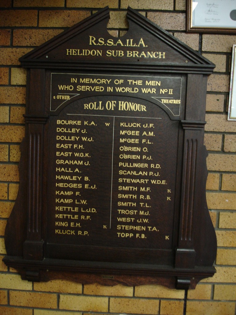 Helidon RSSAILA Roll of Honour
