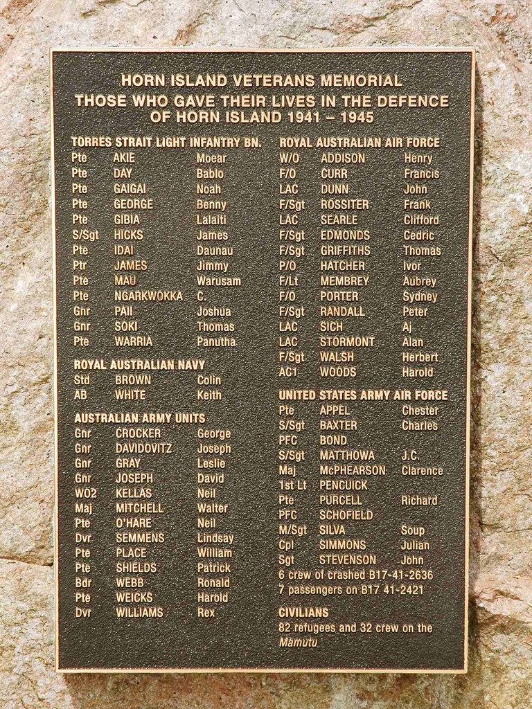 Horn Island Veterans Memorial - Roll of Honour