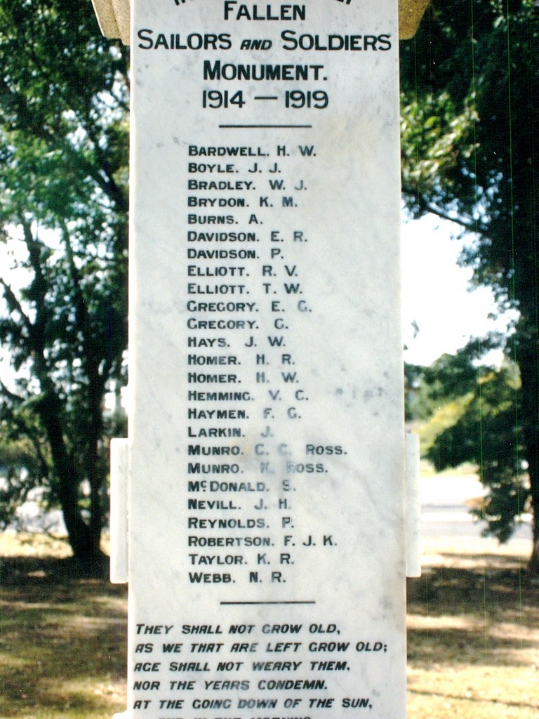 Indooroopilly War Memorial - Roll of Honour