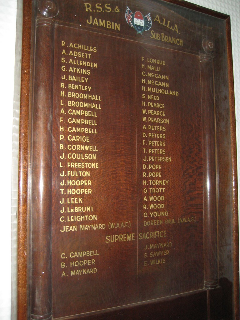 Jambin Honour Board