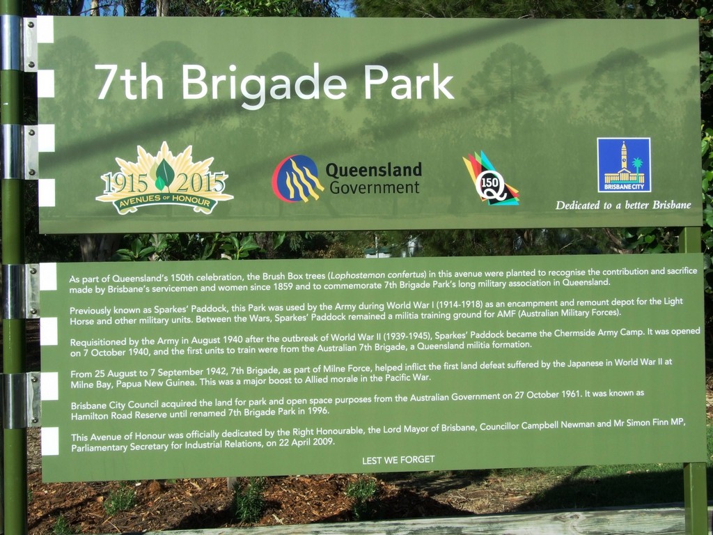 7th Brigade Park Avenue of Honour