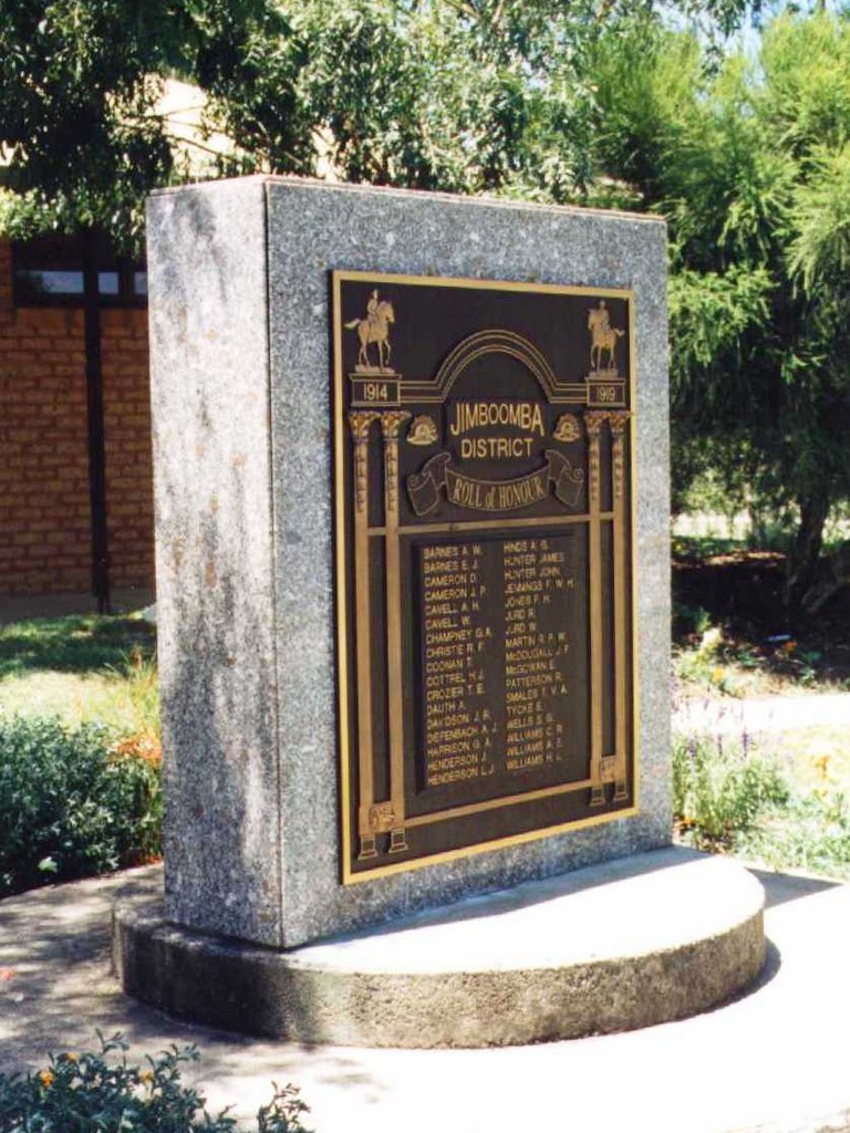 Jimboomba World War I Memorial - Roll of Honour