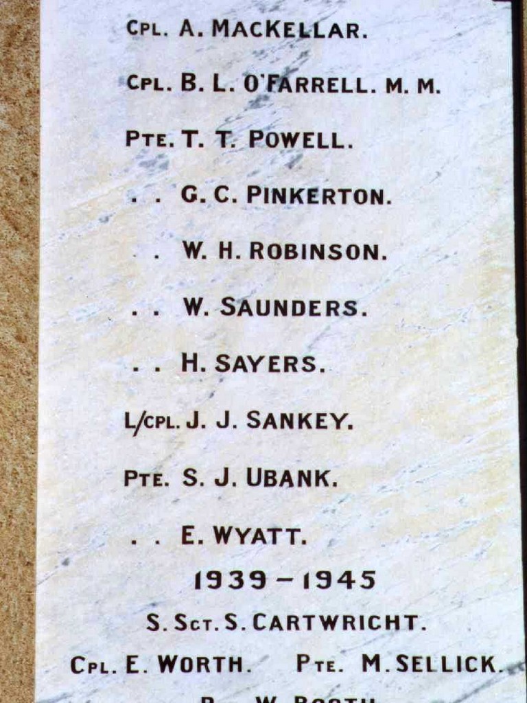 Kandanga War Memorial (Digger) - Roll of Honour