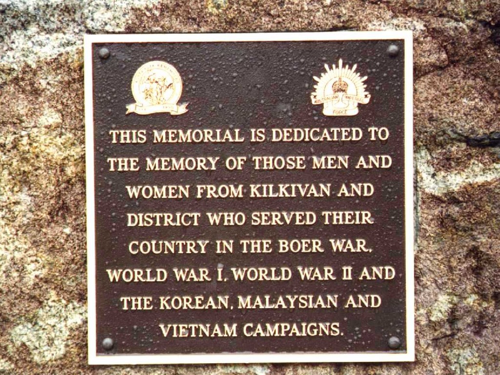 Kilkivan War Memorial - Plaque1