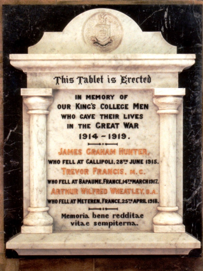 King's College WWI Memorial Tablet