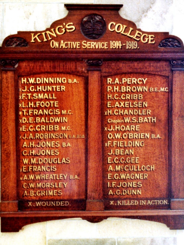 King's College WWI Roll of Honour