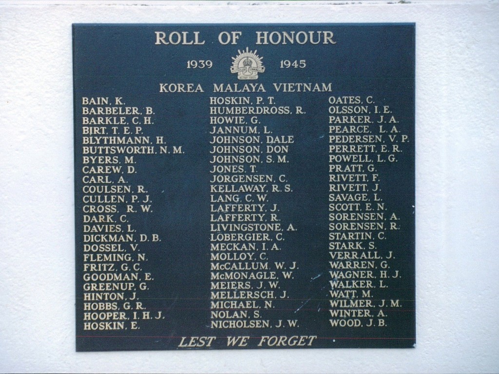 Roll of Honour 1939 - 1945