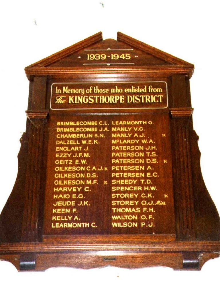 Kingsthorpe District Roll of Honour 1939 - 1945