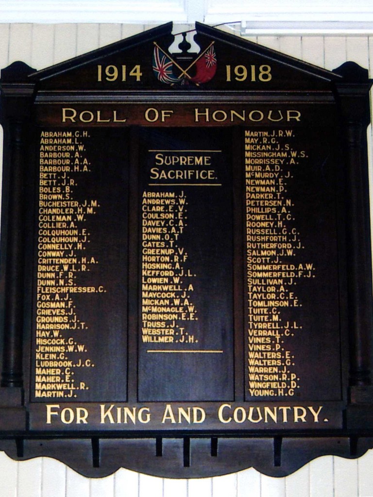 Kumbia School of Arts WWI Honour Board