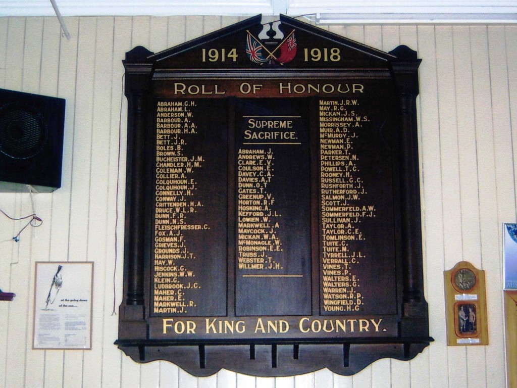 Kumbia School of Arts WWI Honour Board