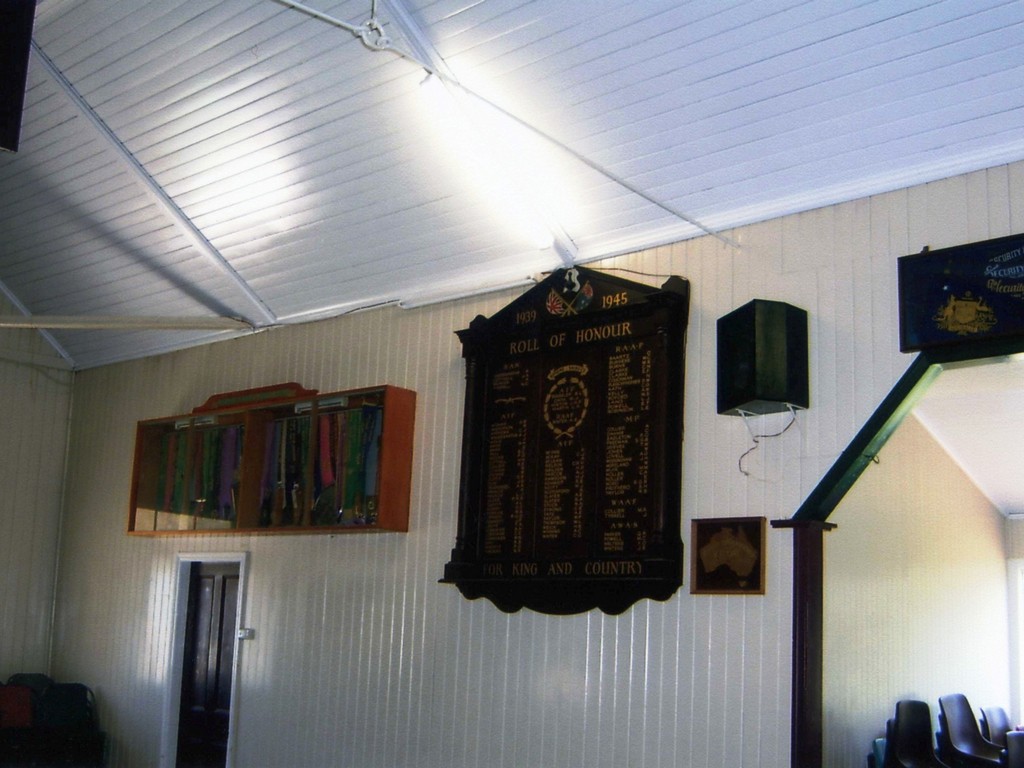 Kumbia School of Arts WWII Honour Board - setting