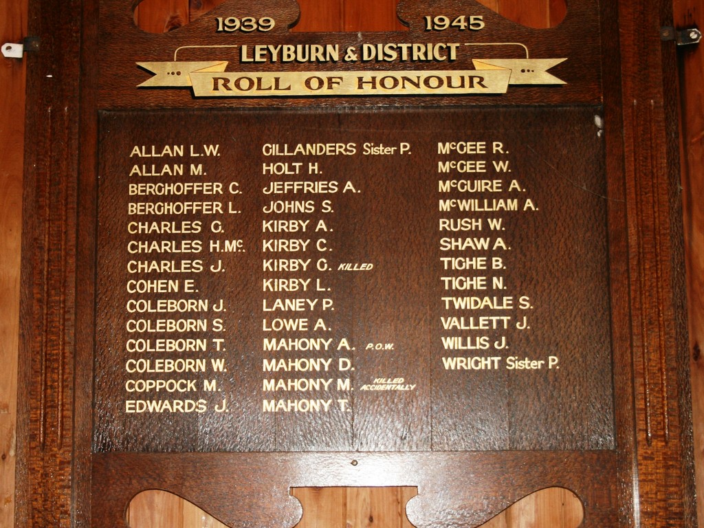 Leyburn WWII Honour Roll