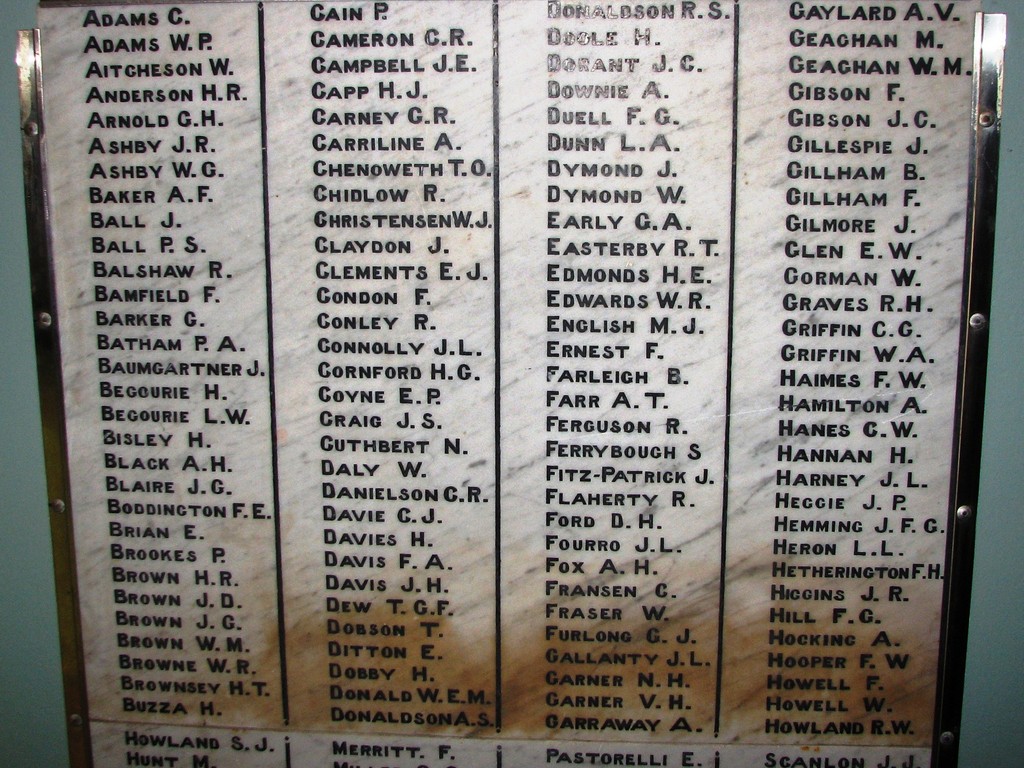 Mackay Old Town Hall Honour Board