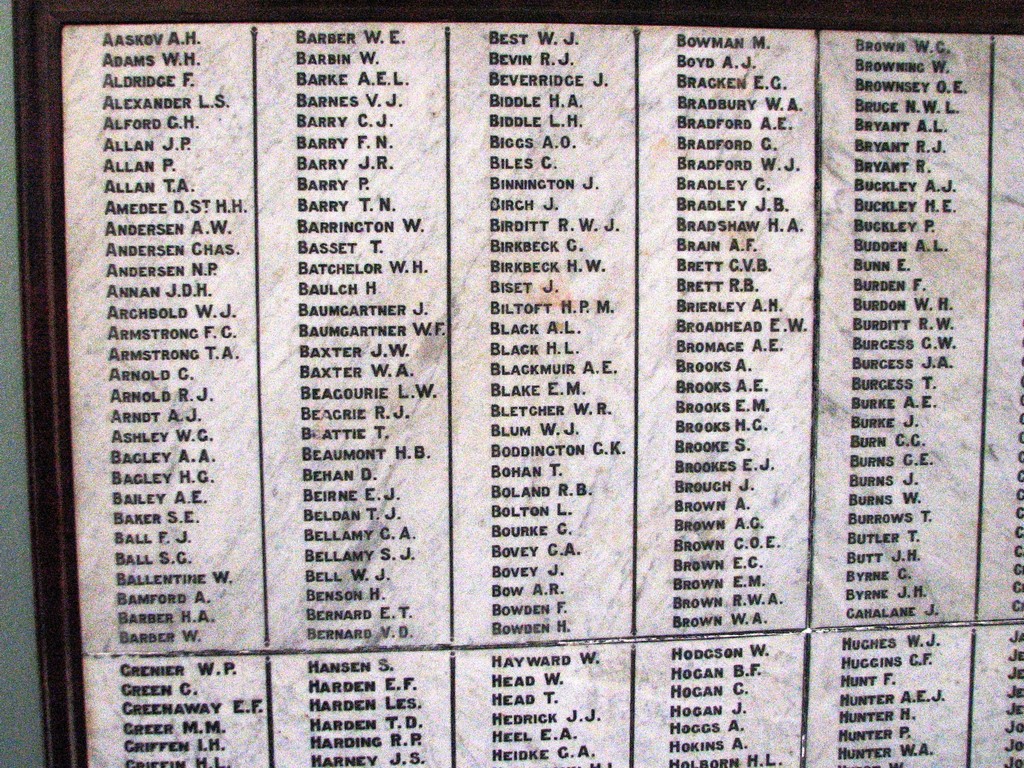 Mackay Old Town Hall Honour Board