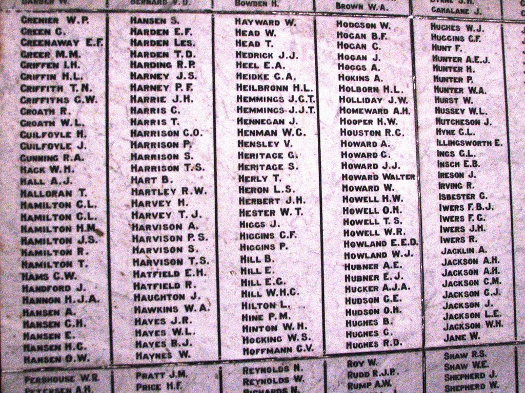 Mackay Old Town Hall Honour Board