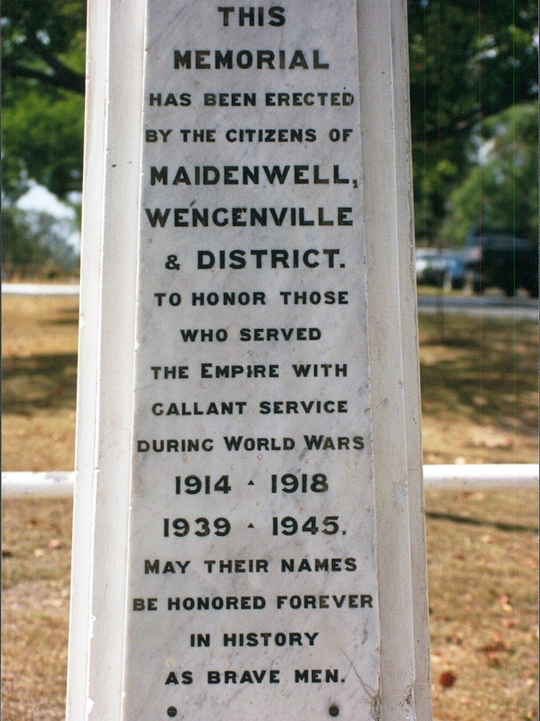 Photo of Maidenwell, Wengenville and District War Memorial