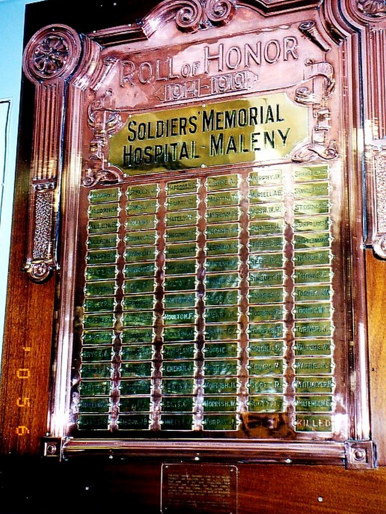 Soldiers' Memorial Hospital Maleny Honour Board
