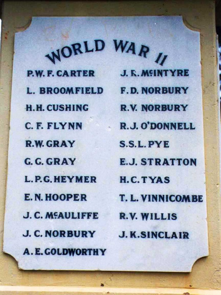 Manly War Memorial - Roll of Honour WWII