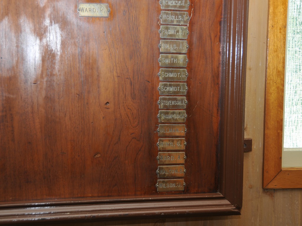 Bottom section of the roll name tags.