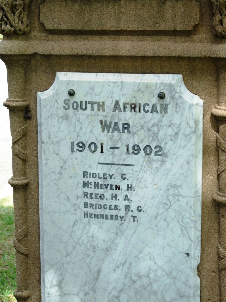 Marchant Park War Memorial Gates - Boer War Roll of Honour