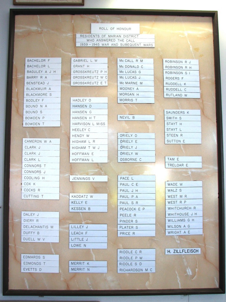 Marian Roll of Honour 1939–1945