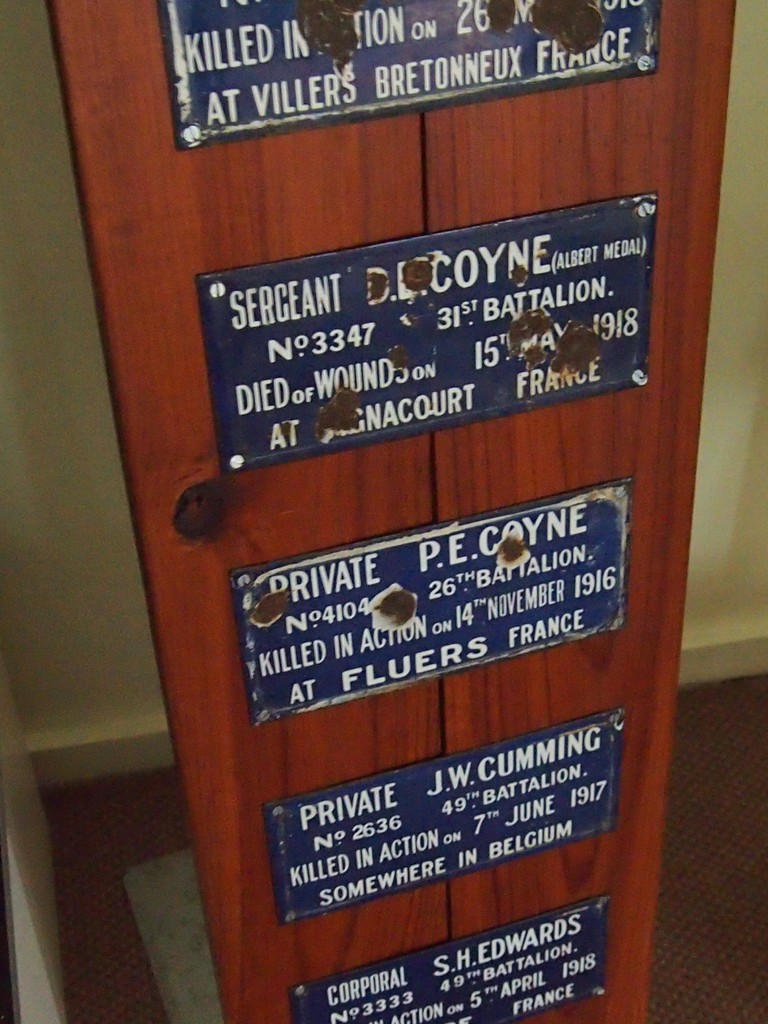 Marian Tree Avenue Plaques 1914–1918