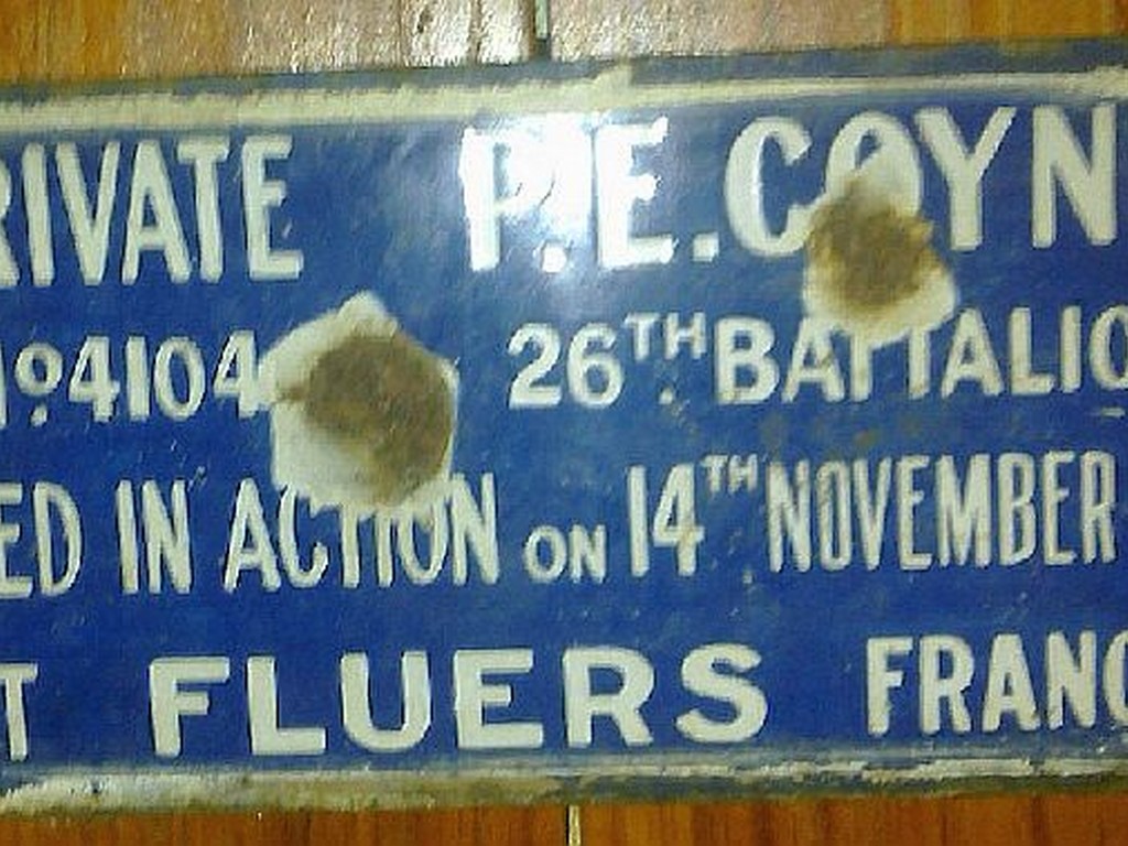 Plaque for Private P.E. Coyne