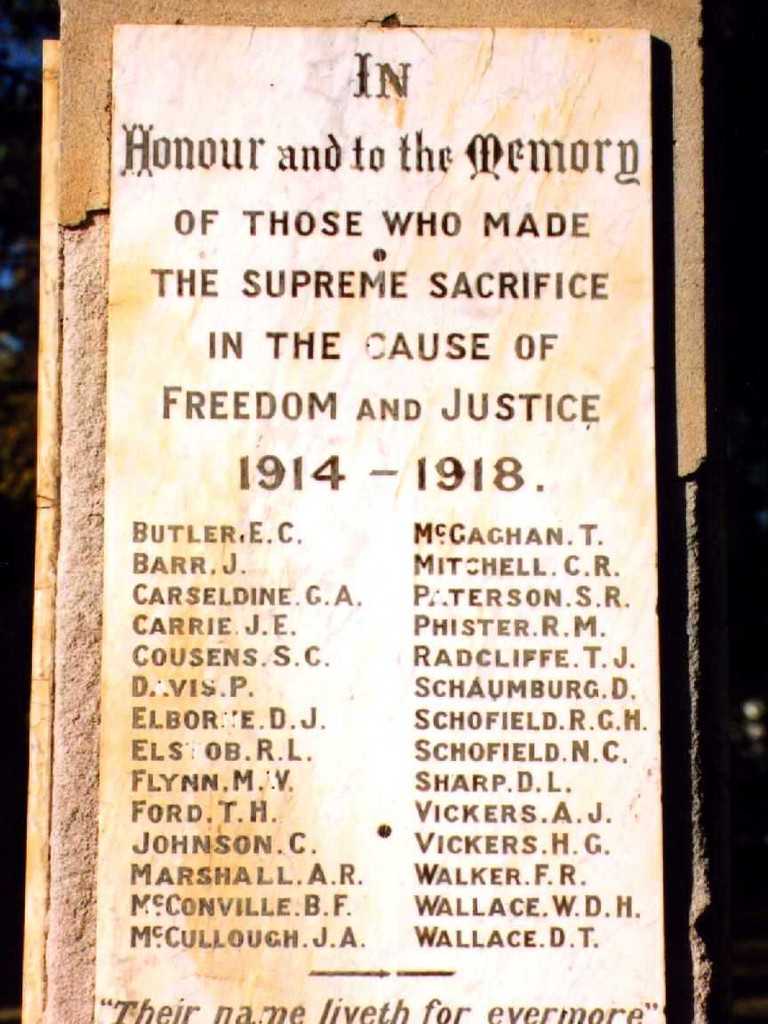 Millmerran War Memorial - Honour Roll