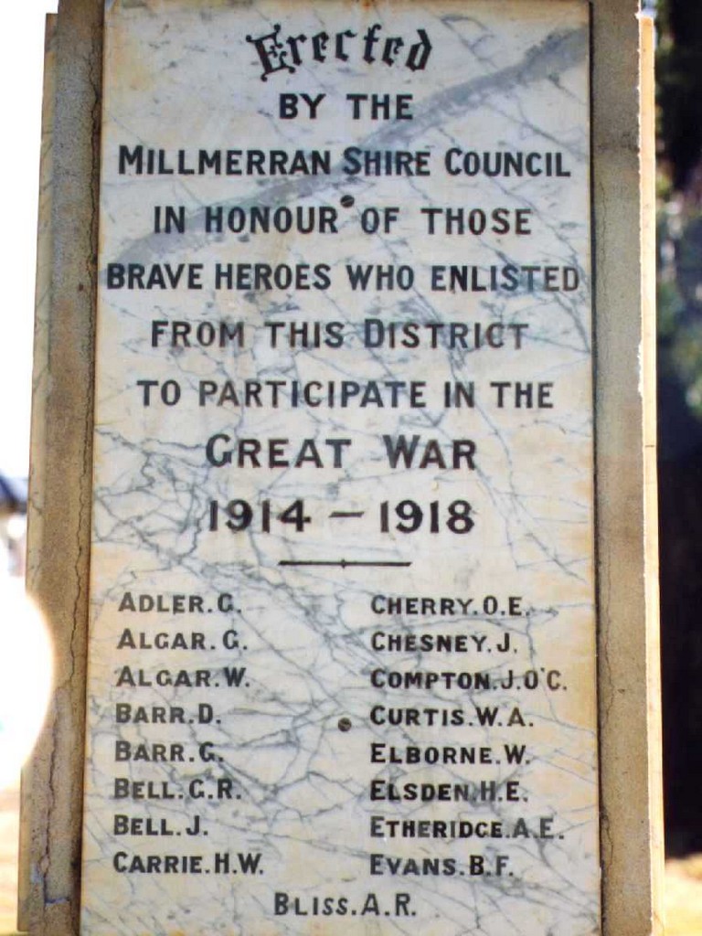Millmerran War Memorial - Honour Roll