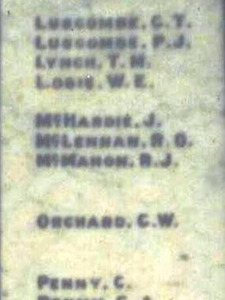 Mirani WWI Honour Board 1914 - 1919 (K-P) (c 1994)