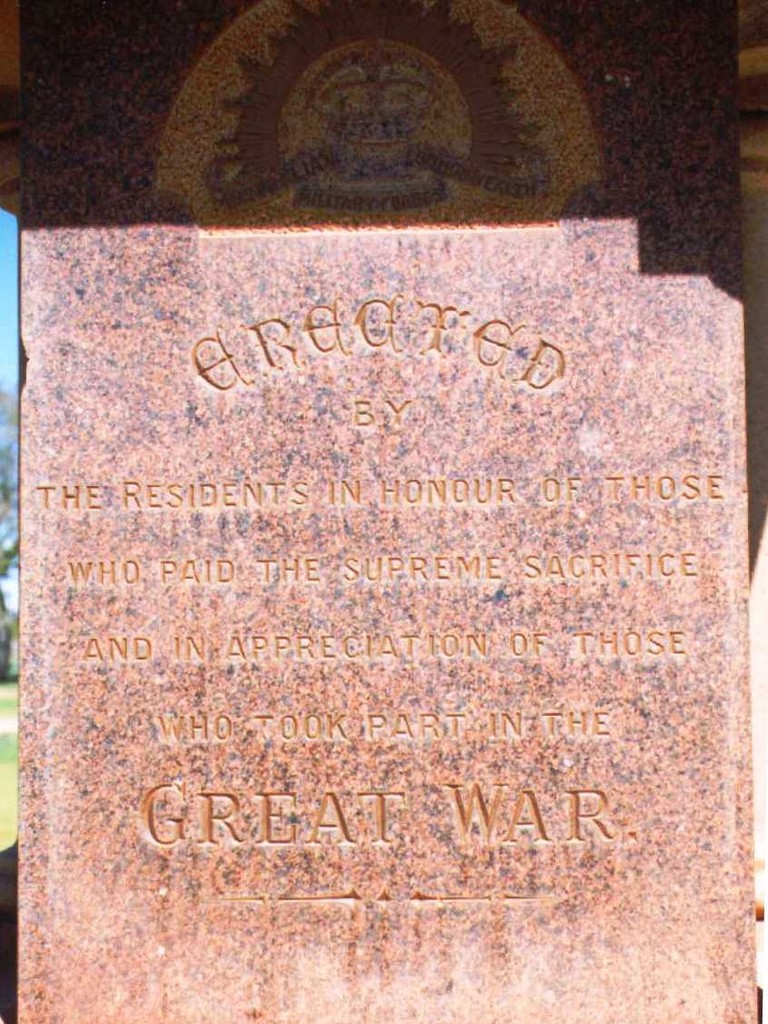 Mitchell War Memorial - Panel