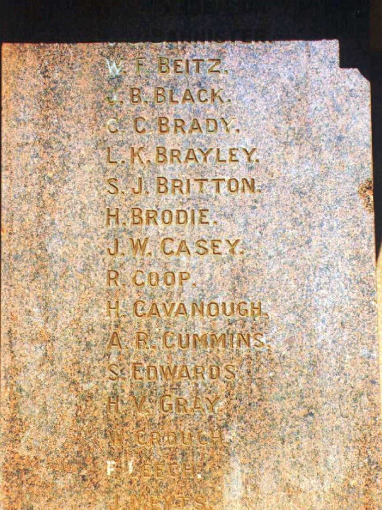 Mitchell War Memorial - Panel