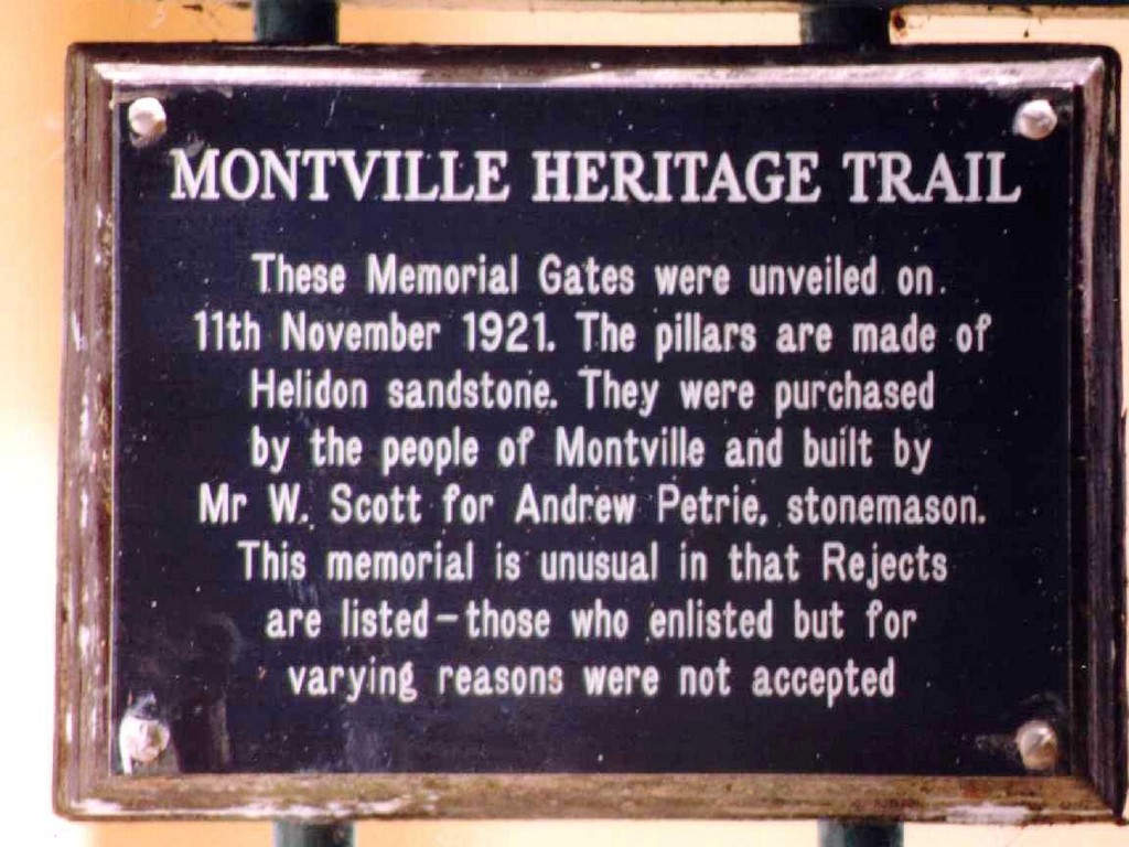 Montville Memorial Gates Plaque