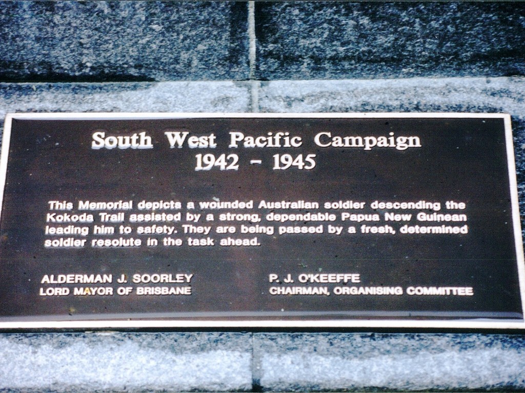 Anzac Square South-West Pacific Memorial - Plaque