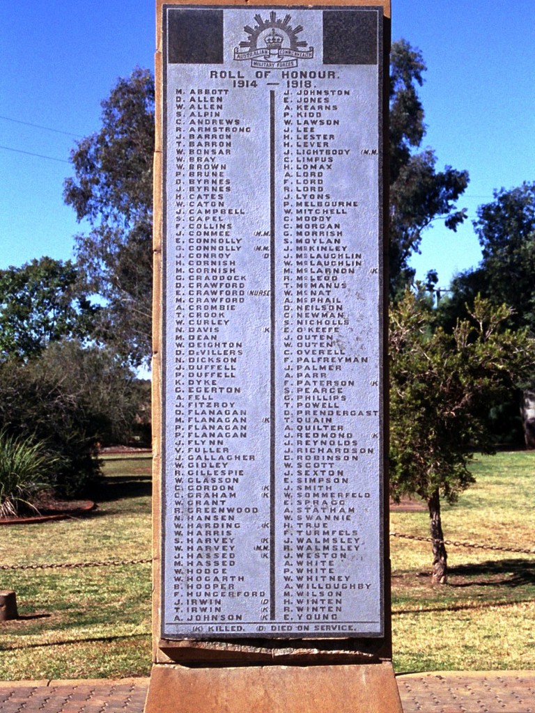 Morven War Memorial - 1914–1918 panel