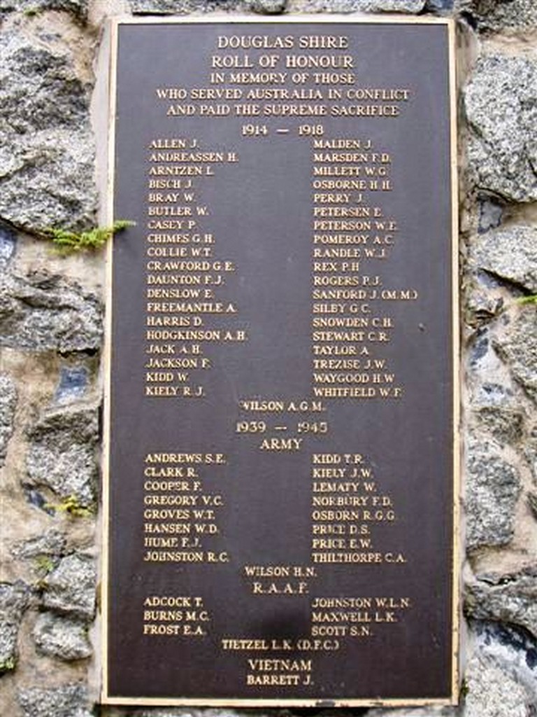Mossman War Memorial - Roll of Honour