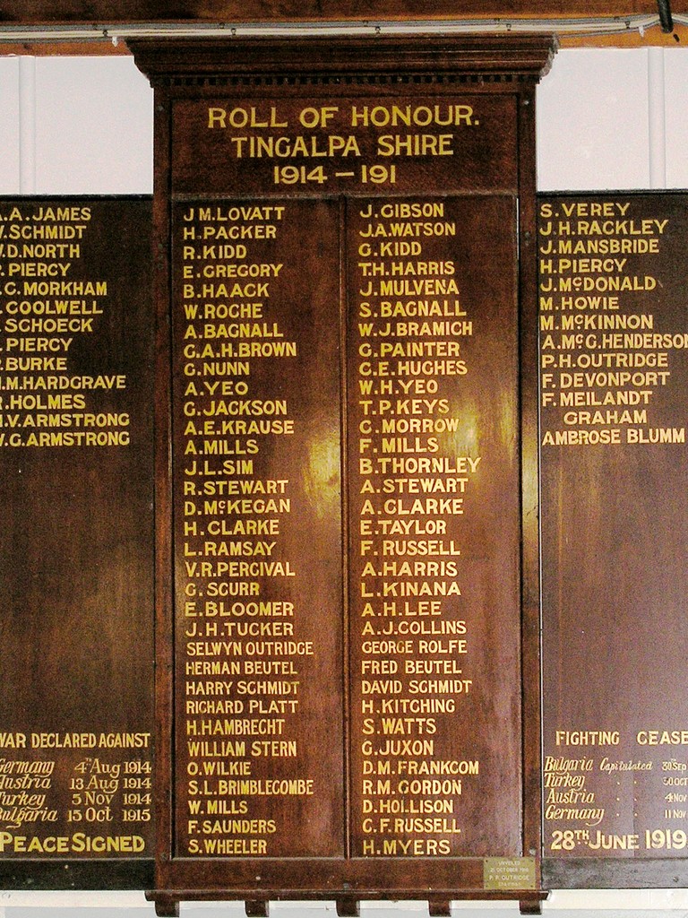 Mount Cotton Tingalpa Shire Roll of Honour