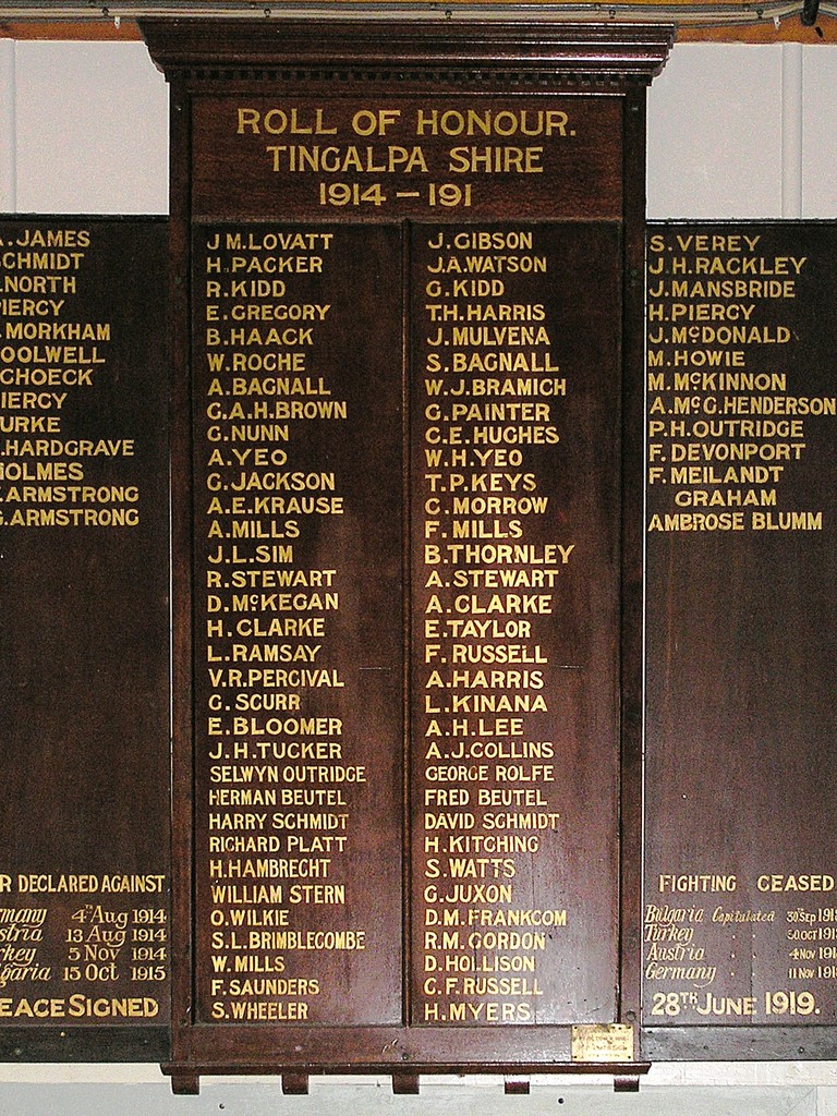 Mount Cotton Tingalpa Shire Roll of Honour