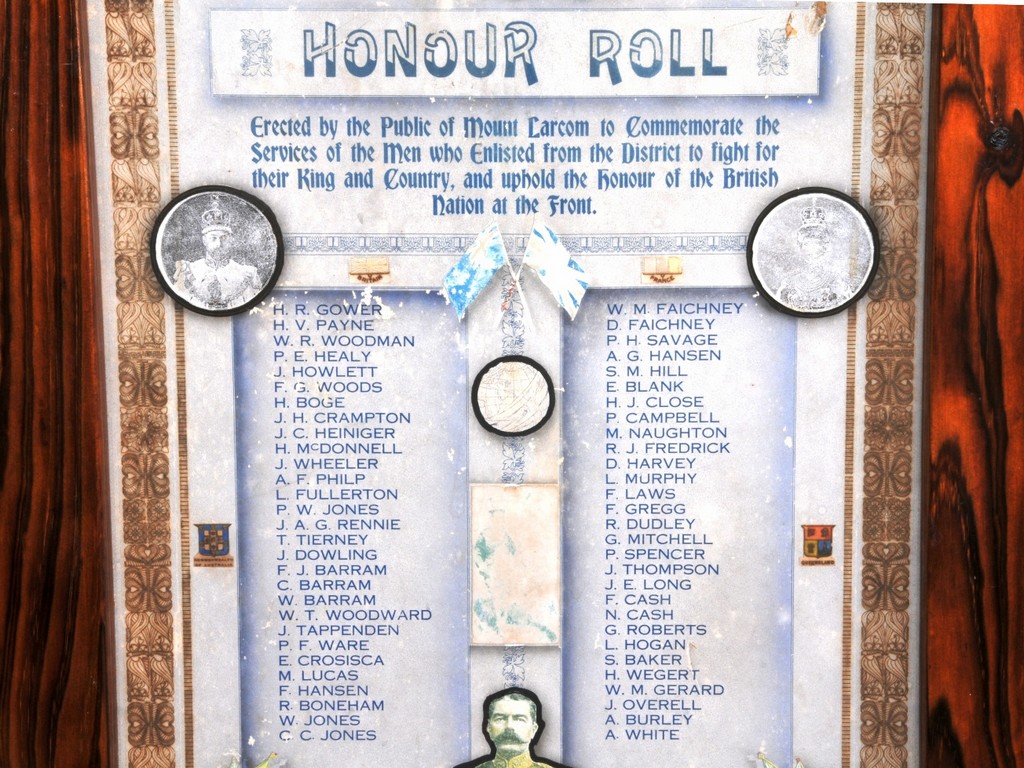 Mount Larcom and District Honoru Roll - names