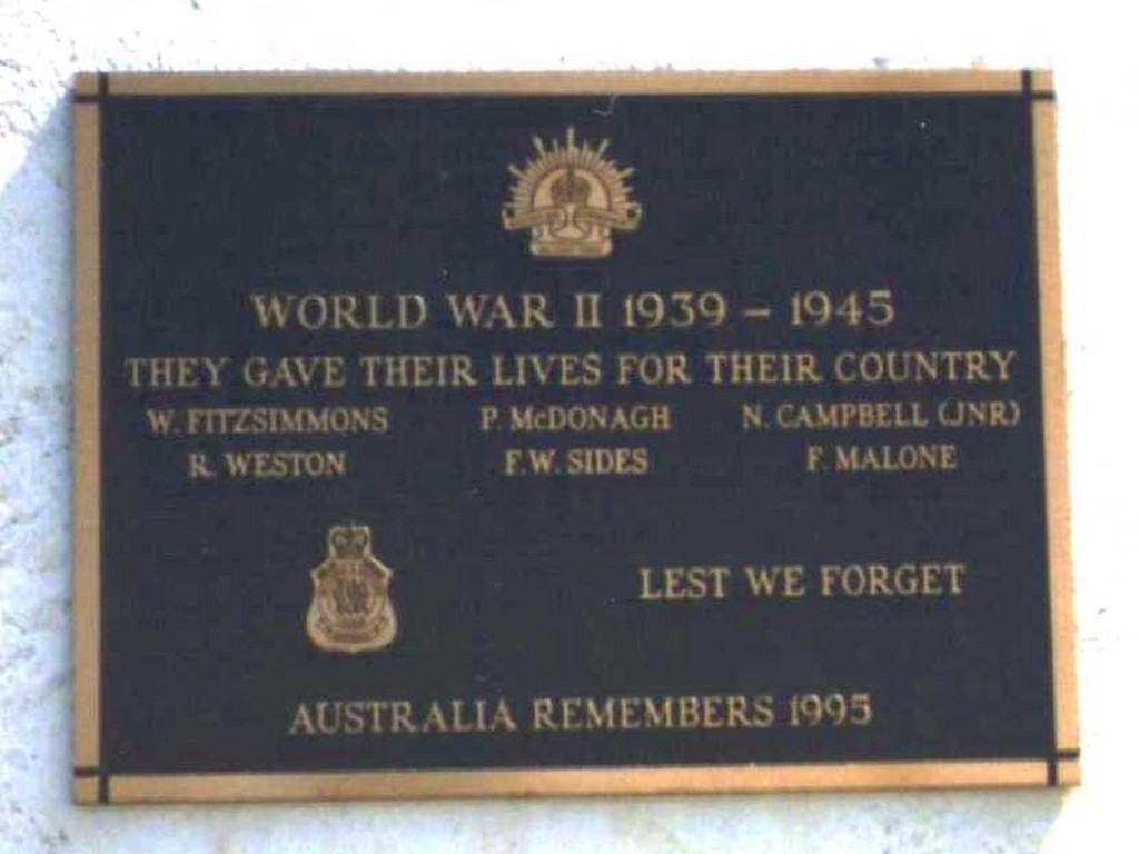 Mount Molloy War Memorial - Plaque