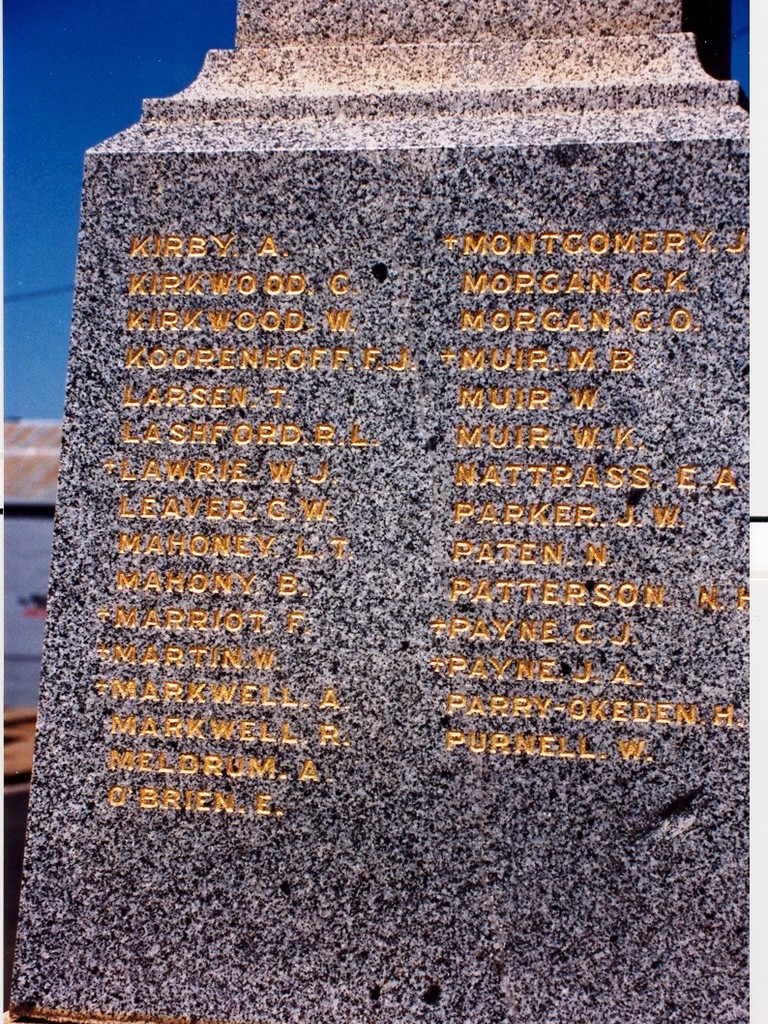 Mundubbera War Memorial - Panel 3