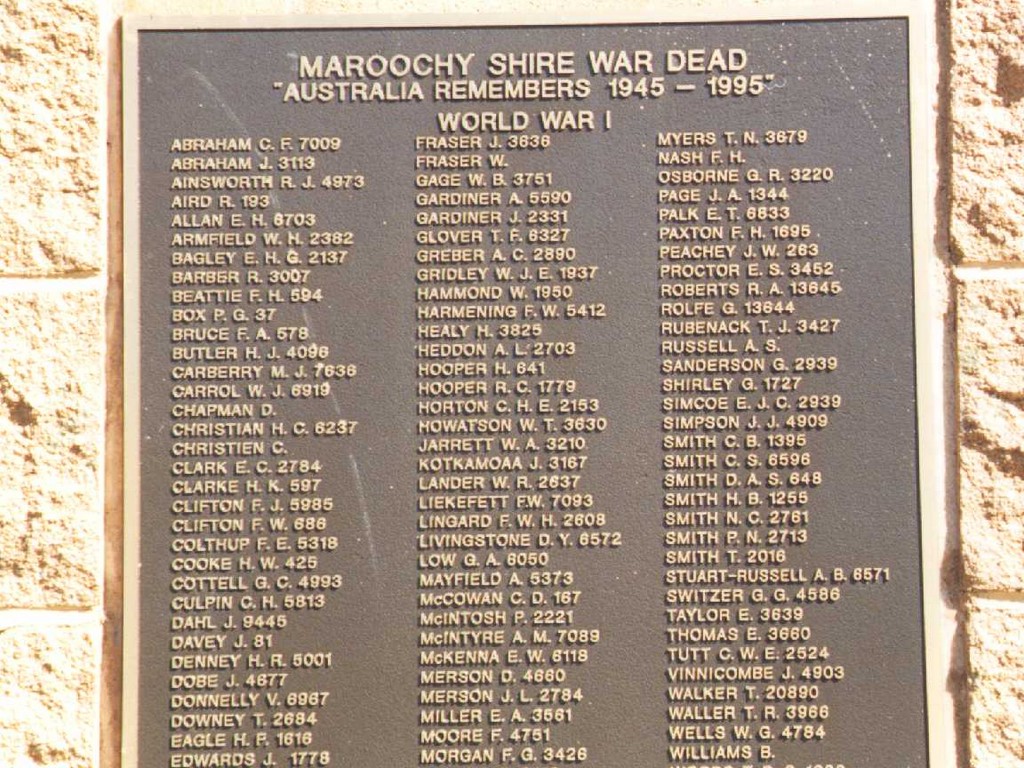 Nambour War Memorial Cairn Plaque