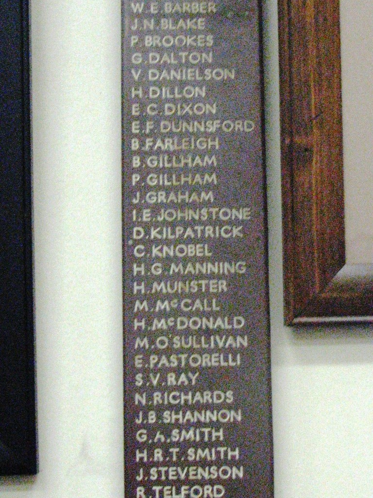 Nebo Memorial Hall - original WWI Honour Board