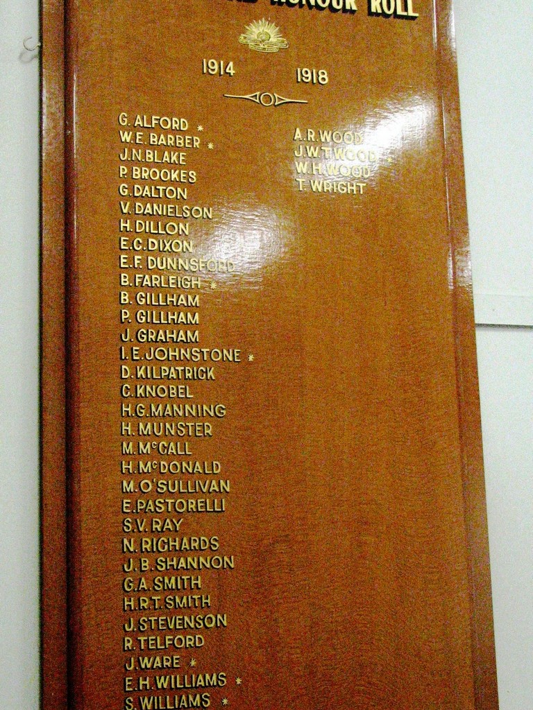 Nebo 1914–1918 Honour Board