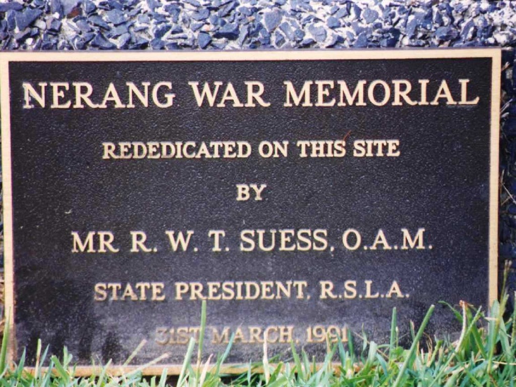 Nerang War Memorial Plaque