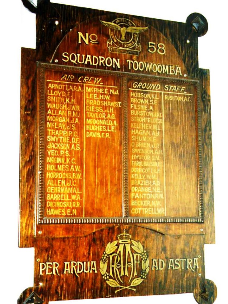 No 58 Squadron Toowoomba Roll of Honour