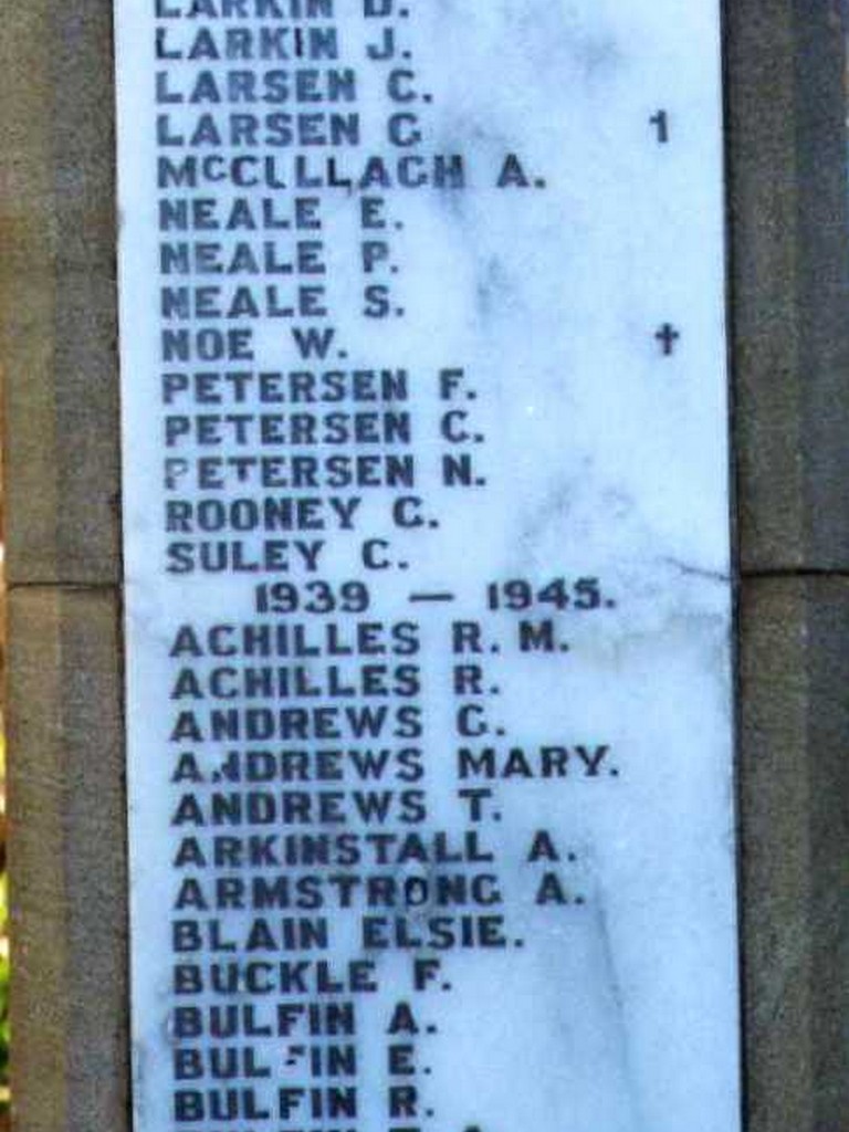 Nobby School Memorial Gate - Honour Roll