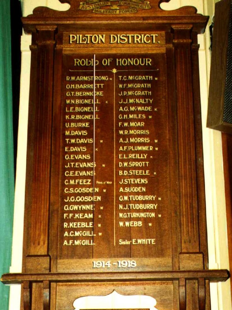 Pilton District Roll of Honour 1914 - 1918