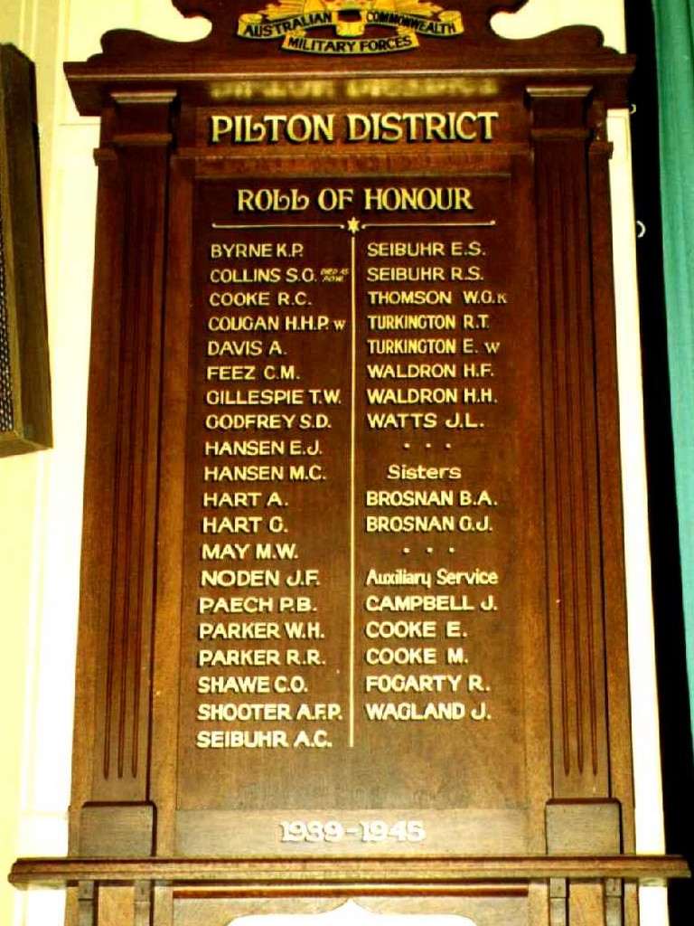 Pilton District Roll of Honour 1939 - 1945
